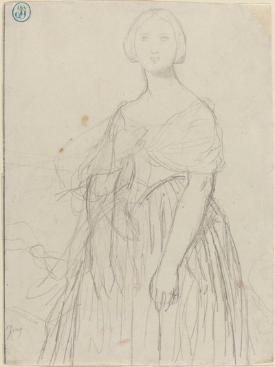 Skizze für Madame Moitessier von Jean Auguste Dominique Ingres